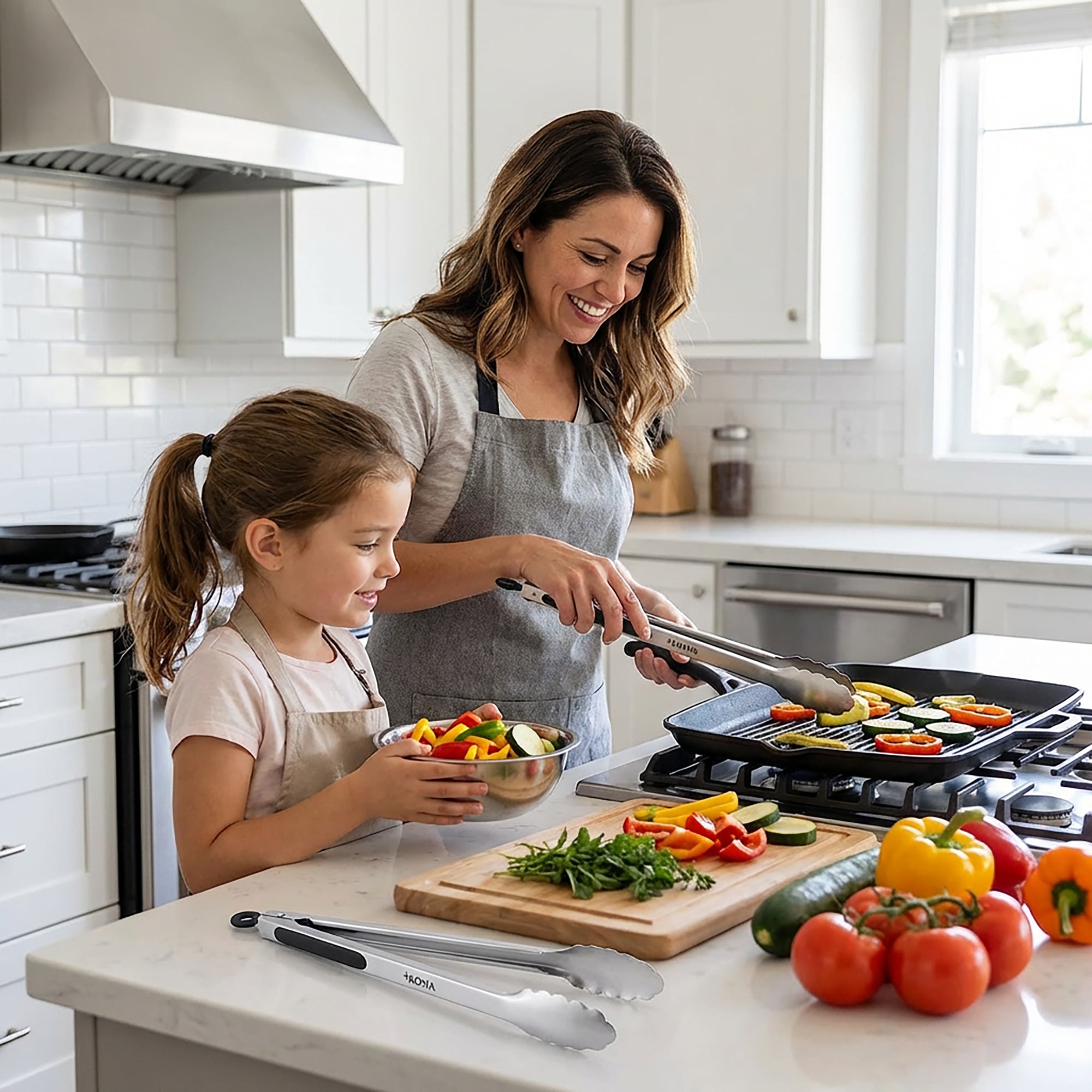 Stainless Steel Locking Grill Tongs - 18"