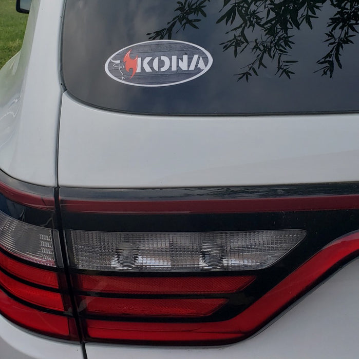 Kona Oval Sticker - Waterproof, UV Resistant, Dishwasher Safe
