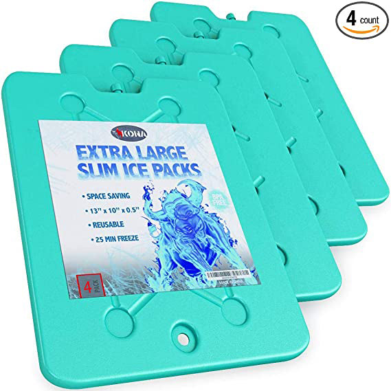 Large Ice Packs For Coolers and Ice Chest by Portion/Perfect - 20 Minute  Quick Freeze Long Lasting Freezer Packs - Slim, Sealed and Reusable Ice