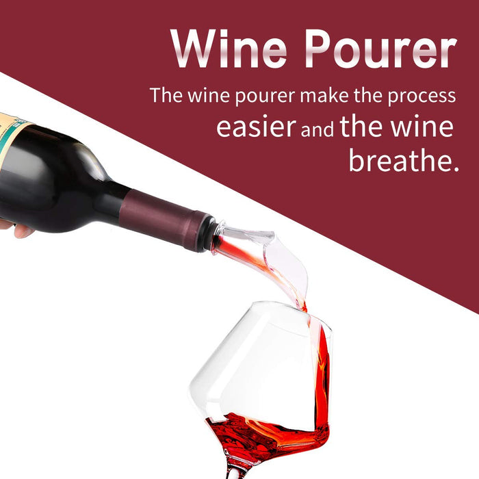 Wine Lovers Gift Set -  Battery Powered Wine Opener, Cutter, Vacuum Wine Stopper & Pourer