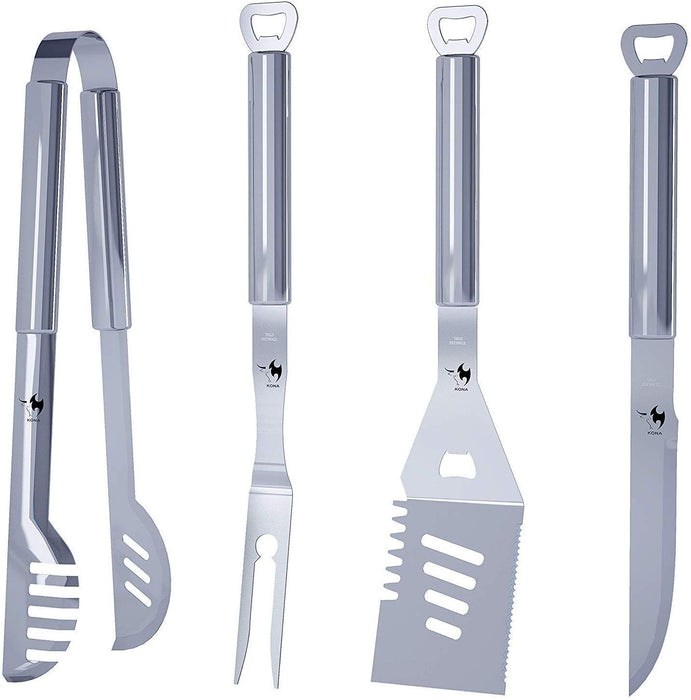 Kona BBQ Grill Tools Set with 360 Clean Grill Brush