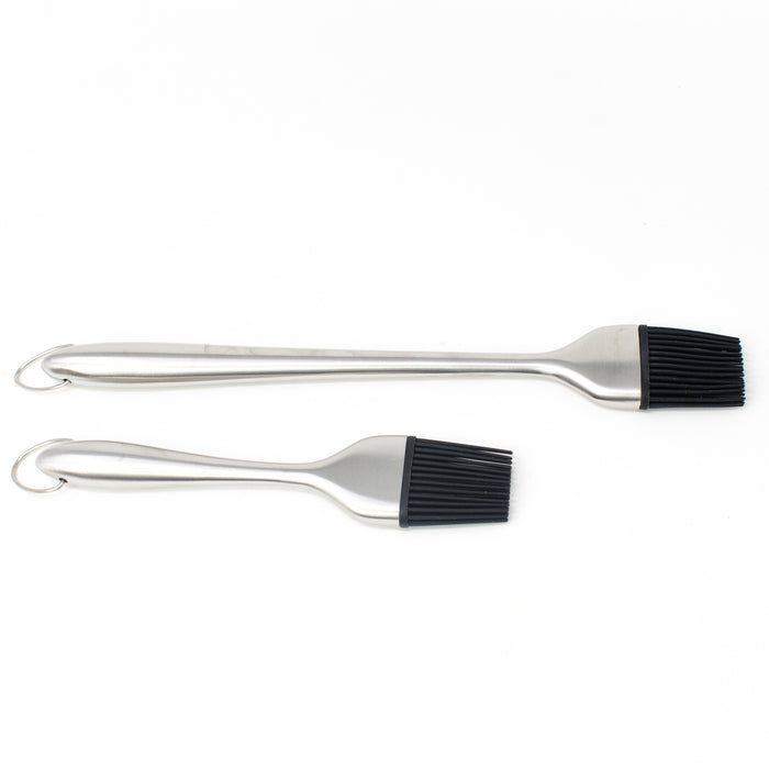 Kona Stainless Steel Basting Brush With Silicone Bristles Set- 12 inch & 8 inch