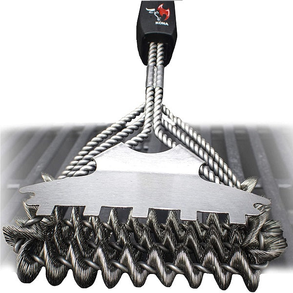 Safe/Clean Bristle-Free Grill Brush with Speed/Scrape Scraper - 18 Stainless Steel