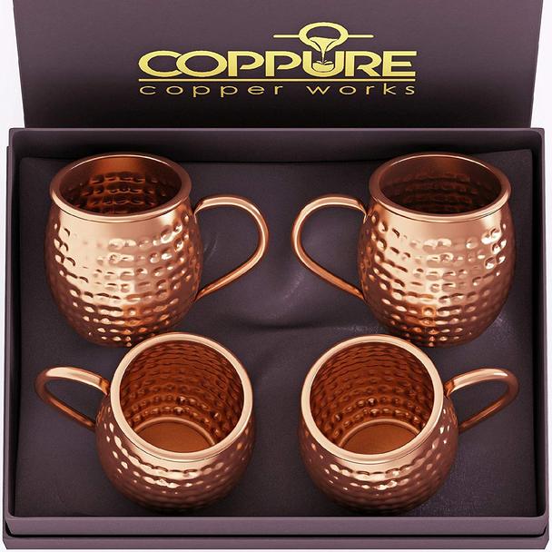 100% Copper Moscow Mule Mug, Hammered Printed Coffee/Beer/vodka Cup 470 ml