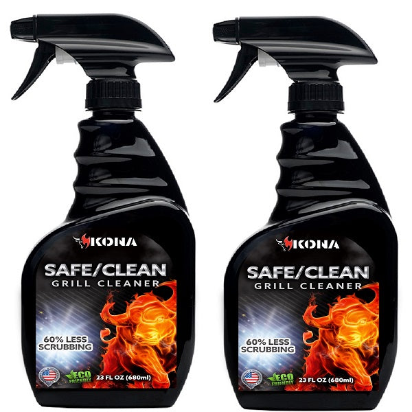 Kona Safe/Clean Concentrated Grill Cleaner Spray - Professional Strength, Just Add Water, No-Drip Formula - Eco-Friendly, Food Safe BBQ Degreaser