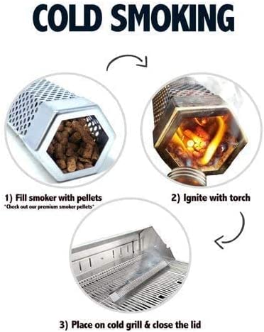 Wood Smoker Tube + 1 lb Premium Wood Smoker Pellets