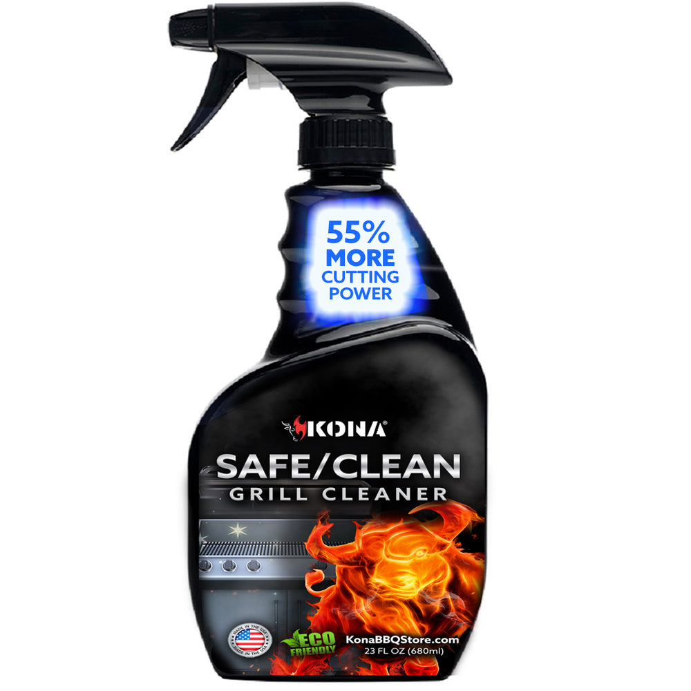 Kona Safe/Clean Concentrated Grill Cleaner Spray - Professional Strength, Just Add Water, No-Drip Formula - Eco-Friendly, Food Safe BBQ Degreaser, Biodegradable - 23oz