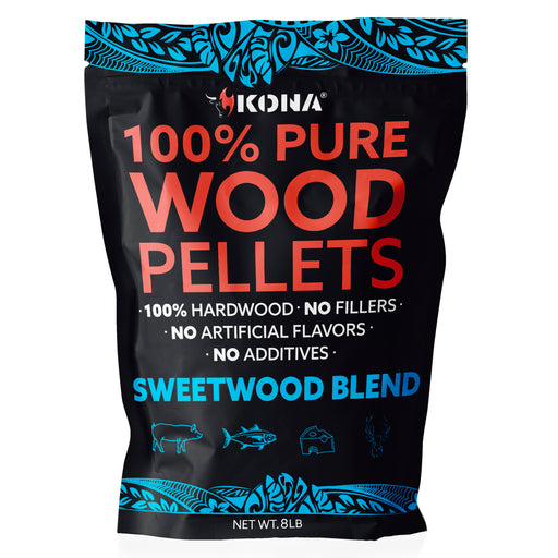 Kona Sweetwood Wood Pellets - Grilling, BBQ & Smoking - Concentrated Pure Hardwood - Thin Blue Smoke