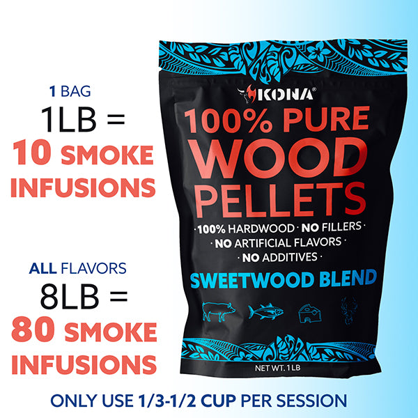 Kona Premium Wood Pellets Grilling, BBQ Smoking Concentrated 100