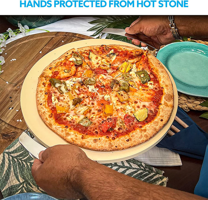 Kona Gourmet 14" Round Cordierite Pizza Stone with Metal Support Stand