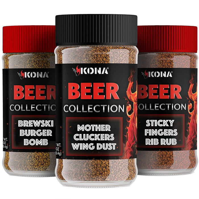 Kona Grilling Spices Gift Set For Men - Beer Flavored Herb, Spice and