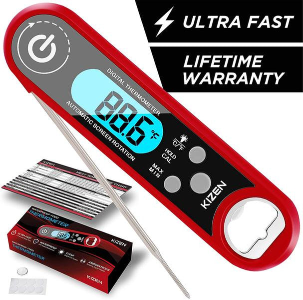 Digital Meat Thermometer, Cooking Thermometer, Kitchen Thermometer With Instant  Read, Long Probe And Lcd Display For Roasting, Baking, Bbq, Baking, Ba