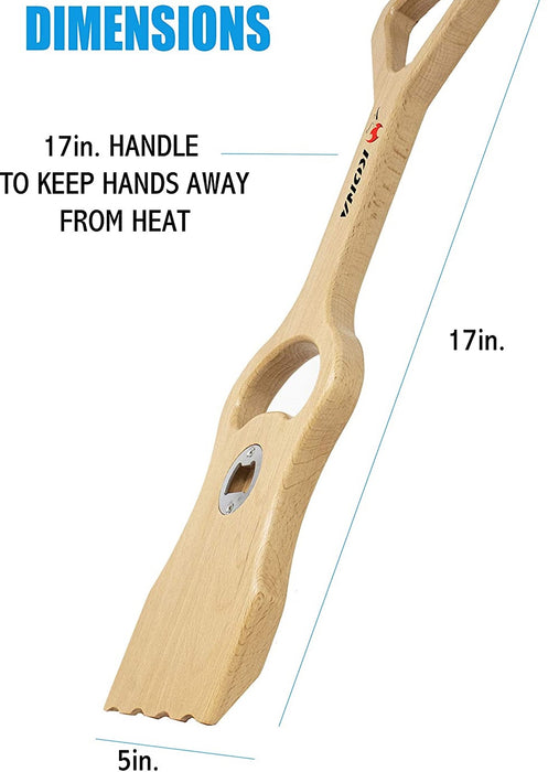 TANiCOO Long Handle Beech Wooden BBQ Cleaning Tool for Hot Grates,Wood  Grill Scraper with 16.5 Handle Safer Than a Wire Brush, Grill Wooden  Scraper