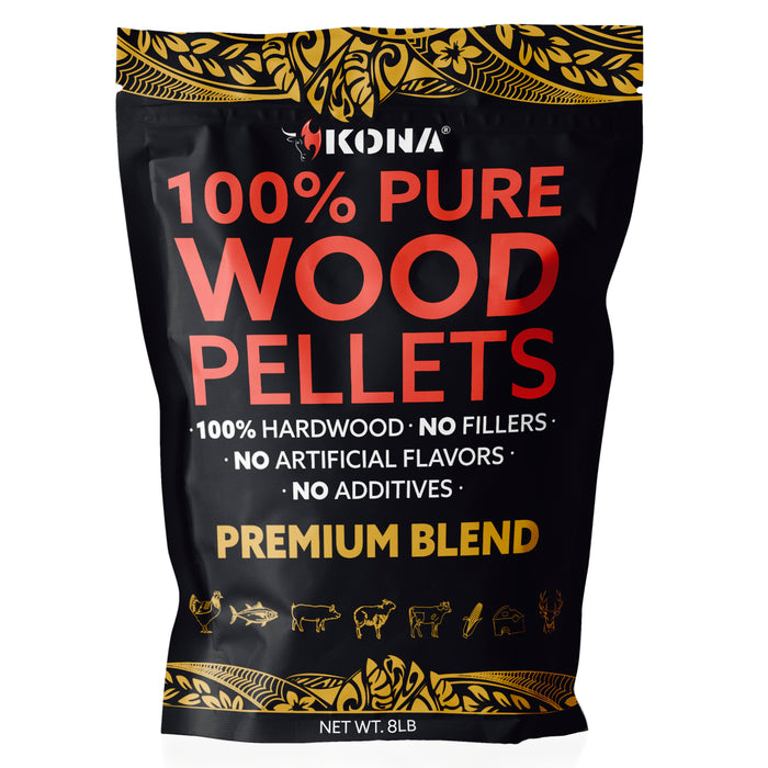 Kona Premium Blend Wood Pellets - Nearly Perfect Smoke Flavor - Hardwood Grilling, BBQ & Smoking Pellets