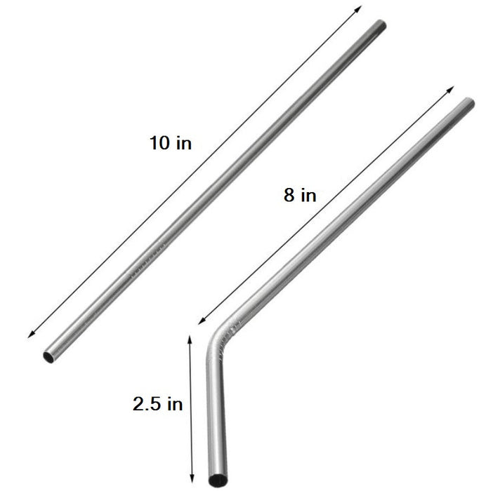 $5 Buck Club - 6 Pack Of Stainless Steel Straws & Cleaner